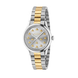 Gucci G Timeless 18K Gold Silver Dial Two Tone Steel Strap Watch for Women - YA1265032