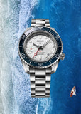 Seiko Prospex 1968 Heritage Diver's GMT 60th Anniversary White Dial Silver Steel Strap Watch for Men - SPB519J1