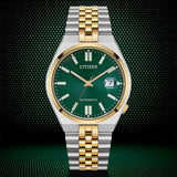 Citizen Tsuyosa 60 Automatic Green Dial Two Tone Steel Strap Watch for Men - NK0024-54X