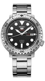 Seiko 5 Sports Automatic Black Dial Silver Steel Strap Watch for Men - SRPC61J1