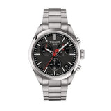 Tissot PR 100 Vuelta Chronograph Black Dial Silver Steel Strap Watch for Men - T150.417.11.051.01