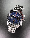 Seiko Prospex Speedtimer Solar Chronograph Blue Dial Silver Steel Strap Watch for Men - SSC815