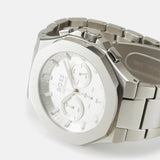 Hugo Boss Taper Chronograph White Dial Silver Steel Strap Watch for Men - 1514087
