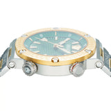 Versace Greca Logo Diver Quartz Green Dial Two Tone Steel Strap Watch for Men - VE8G00524