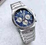 Seiko Conceptual Chronograph Blue Dial Silver Steel Strap Watch for Men- SSB453P1