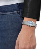 Tissot PRX Quartz Ice Blue Dial Silver Steel Strap Watch for Women - T137.010.11.351.00