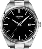 Tissot PR 100 Black Dial Silver Steel Strap Watch for Men - T150.410.11.051.00