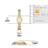 Tory Burch Oval White Dial Two Tone Steel Strap Watch for Women - TBW6033