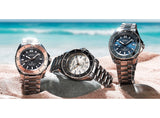 Seiko Prospex Polygonal Sea Diver Automatic Black Dial Silver Steel Strap Watch for Men - SPB485J1
