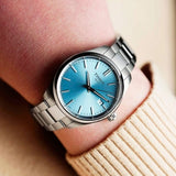 Tissot PR 100 Ice Blue Dial Silver Steel Strap Watch for Women - T150.210.11.351.00