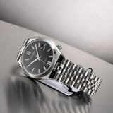 Citizen Tsuyosa 60 Automatic Black Dial Silver Steel Strap Watch for Men - NK0020-55E