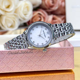 Emporio Armani Alpha Mother of Pearl Dial Silver Steel Strap Watch for Women - AR1803