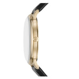 Emporio Armani Minimalist Green Dial Black Leather Strap Watch for Men - AR11601