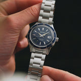 Seiko Presage Style60's Automatic Blue Dial Silver Steel Strap Watch for Men - SRPG05J1