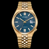 Citizen Tsuyosa 60 Automatic Blue Dial Rose Gold Steel Strap Watch for Men - NK0023-57L