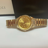 Gucci G Timeless 18K Gold Dial Gold Steel Strap Watch for Women - YA1265036
