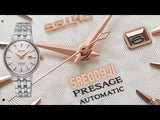Seiko Presage Cocktail Time Skydiving Automatic Diamonds Mother of Pearl Dial Silver Steel Strap Watch for Women - SRE009J1