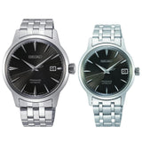 Seiko Presage Cocktail Time Automatic Black Dial Silver Steel Strap Watch for Men - SRPE17J1