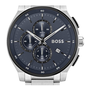 Hugo Boss Peak 2.0 Chronograph Blue Dial SIlver Steel Strap Watch for Men - 1514189