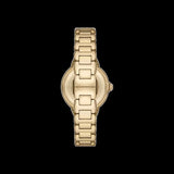 Emporio Armani Genni Crystals Mother of Pearl Dial Gold Steel Strap Watch for Women - AR11659