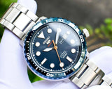 Seiko 5 Sports Automatic Blue Dial Silver Steel Strap Watch for Men - SRPC63J1
