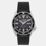 Seiko 5 Sports SKX Automatic Black Dial Black Silicone Strap Watch for Men - SRPD73K2