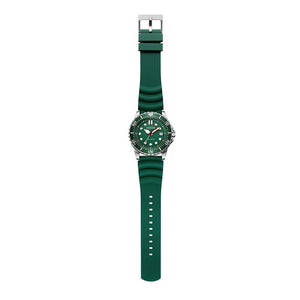 Citizen Mechanical Automatic Green Dial Green Rubber Strap Watch for Men - NJ0129-10X