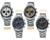 Seiko Prospex Speedtimer Solar Chronograph Black Dial Silver Steel Strap Watch for Men - SSC819