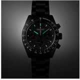 Seiko Prospex Speedtimer The Black Series Limited Edition Black Dial Black Steel Strap Watch for Men - SSC917