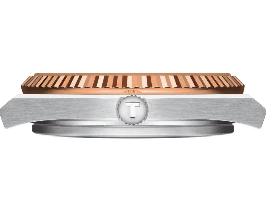 Tissot PRX Powermatic 80 18K Gold Brown Dial Silver Steel Strap Watch for Men - T931.407.41.291.00