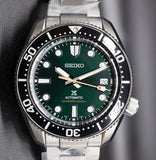 Seiko Prospex 140th Anniversary Limited Edition Automatic Scuba Divers Green Dial Silver Steel Strap Watch for Men - SPB207J1