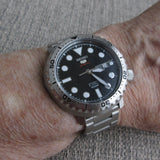 Seiko 5 Sports Automatic Black Dial Silver Steel Strap Watch for Men - SRPC61J1