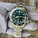 Seiko Prospex 140th Anniversary Limited Edition Automatic Scuba Divers Green Dial Silver Steel Strap Watch for Men - SPB207J1
