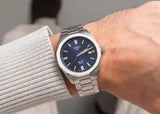 Tissot PRC 100 Solar Quartz Blue Dial Silver Steel Strap Watch for Men - T151.422.11.041.00