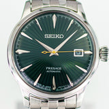 Seiko Presage Cocktail Time Automatic Green Dial Silver Steel Strap Watch for Men - SRPE15J1