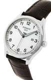 Tissot T-Sport Gent XL Silver Dial Brown Leather Strap Watch for Men - T116.410.16.037.00