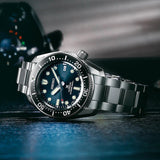 Seiko Prospex Marinemaster Automatic Scuba Divers Blue Dial Silver Steel Strap Watch for Men - SPB187J1