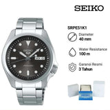 Seiko 5 Sports Automatic Grey Dial Silver Steel Strap Watch for Men - SRPE51K1