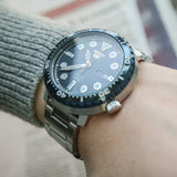 Seiko 5 Sports Automatic Blue Dial Silver Steel Strap Watch for Men - SRPC63J1