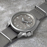 Seiko 5 Sports Automatic Grey Dial Grey Nylon Strap Watch for Men - SRPE61K1