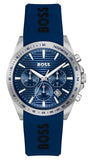 Hugo Boss Strike Chronograph Blue Dial Blue Rubber Strap Watch for Men - 1514239