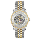 Hugo Boss Principle Skeleton Silver Dial Two Tone Steel Strap Watch for Men - 1514237