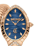 Just Cavalli Specchio Blue Dial Rose Gold Steel Strap Watch for Women - JC1L322M0045