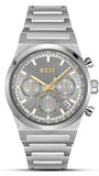 Hugo Boss Candor Chronograph Silver Dial Silver Steel Strap Watch for Men - 1514221