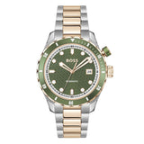 Hugo Boss Bossmatic Automatic Green Dial Two Tone Steel Strap Watch for Men - 1514181