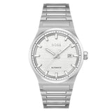Hugo Boss Candor Automatic White Dial Silver Steel Strap Watch for Men - 1514186