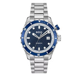 Hugo Boss Bossmatic Automatic Blue Dial Silver Steel Strap Watch for Men - 1514177