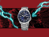 Seiko Prospex 1968 Heritage Divers GMT The Great Wave Limited Edition Blue Dial Silver Steel Strap Watch for Men - SPB509J1