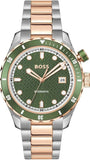 Hugo Boss Bossmatic Automatic Green Dial Two Tone Steel Strap Watch for Men - 1514181