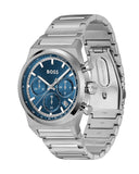 Hugo Boss Candor Chronograph Blue Dial Silver Steel Strap Watch for Men - 1514250